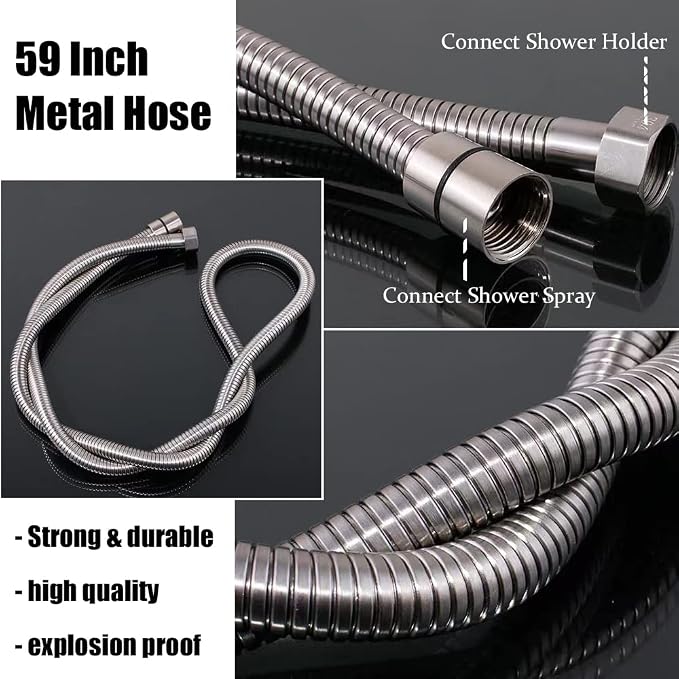 Shower Faucet Set with Tub Spout Brushed Nickel 10 Inch Rainfall Shower 4 Setting Spray Mixer Shower System Modern Luxury Wall Mounted Tub Shower Faucet Set Rough-in Valve Body (Brushed Nickel) - Image 8