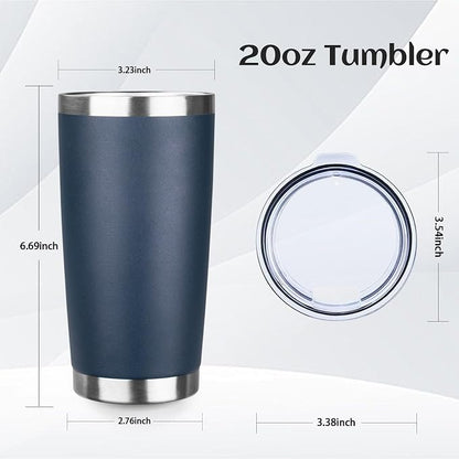 StarSpeed 20oz Tumbler Bulk with Lid, Stainless Steel Insulated Tumblers Double Wall Vacuum Insulated Travel Mug, Powder Coated Coffee Cups for Hot and Cold Drinks(Navy Blue,6) - Image 2