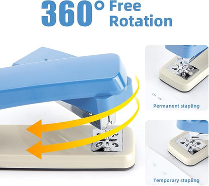 Deli/EZWORK Swing-Arm Swivel Stapler, 25 Sheets Capacity, 360 Degree Rotate - Image 3