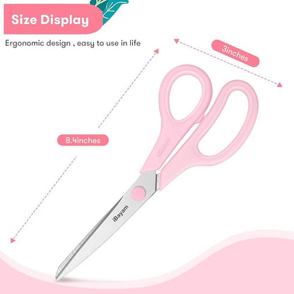 iBayam 8.5" All Purpose Yellow Pink Teal Scissors - Image 5