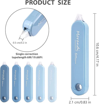 5-Piece Correction Tapes, Aesthetic Cute White Pull Out Tape, Quick Dry - Image 2
