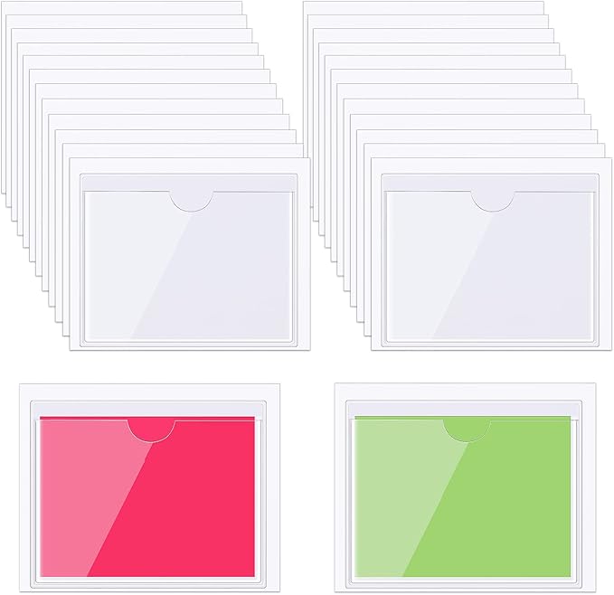 30 Pack Self-Adhesive Index Card Pockets by Chinco