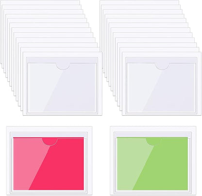 30 Pack Self-Adhesive Index Card Pockets by Chinco