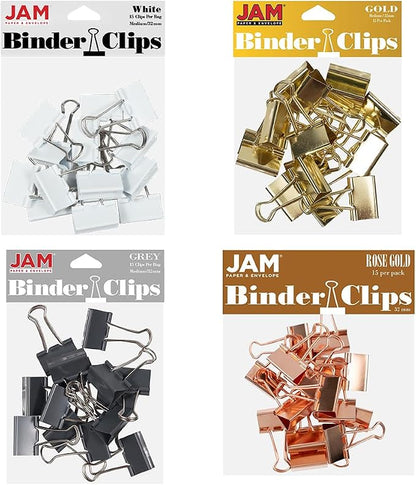 JAM PAPER Colorful Binder Clips Assortment by JAMPaper