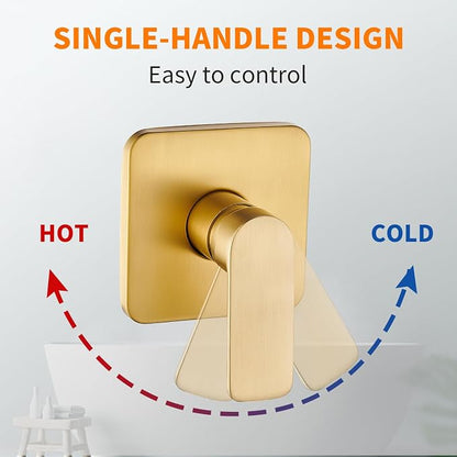 Brushed Gold Tub Shower Faucet Set Complete with 8-Inch Rainfall Shower Head and Tub Spout Included Shower Valve Tub Shower Trim Kit Matte Black - Image 5