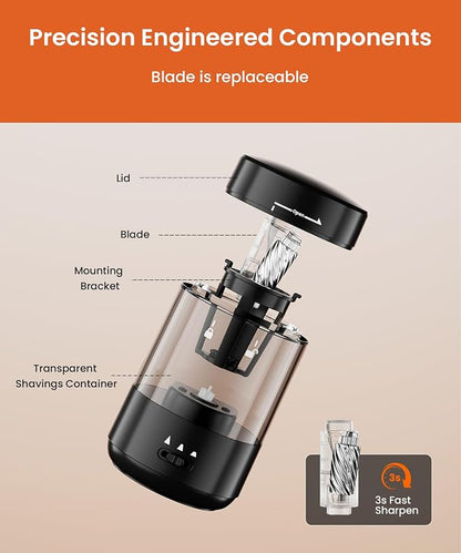 Electric Pencil Sharpener for Classroom, Fully Automatic Pencil Sharpener for - Image 7
