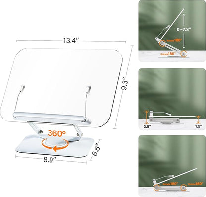 BYMECOST Acrylic Book Stand for Reading, Adjustable Book Holder - Image 4