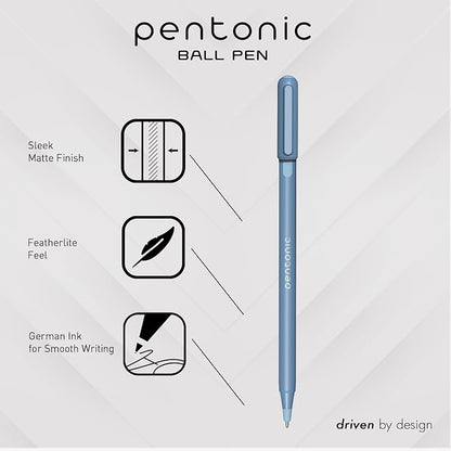 Pentonic Ballpoint Pens, Frosted Pale Blue Barrel - Image 2