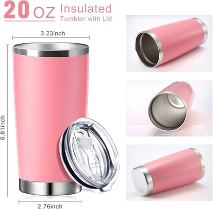 Sieral 36 Pack Stainless Steel Tumblers Bulk with Lids Double Wall Vacuum Insulated Coffee Cups Blank leakproof Powder Coated Tumblers for Engraving Wedding Graduation Party Favors(20 oz,Mixed) - Image 2