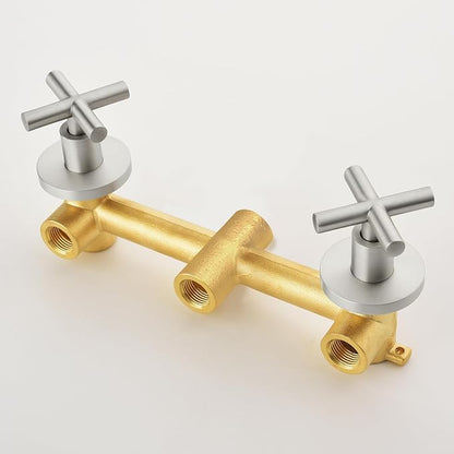 2 Handles Shower Faucet Set with Tub Spout Bathtub Shower Faucet Combo Set Shower System Complete Tub and Shower Trim Kit Brushed Nickel Wall Mounted Shower Fixtures - Image 9