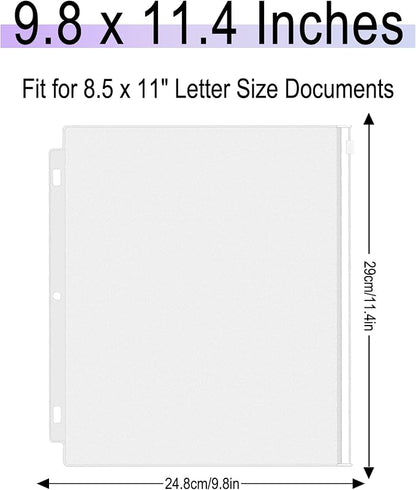 Antner 18 Pack Clear Letter Size Binder Pockets 3 Ring Binder Zipper Pouch - Image 2