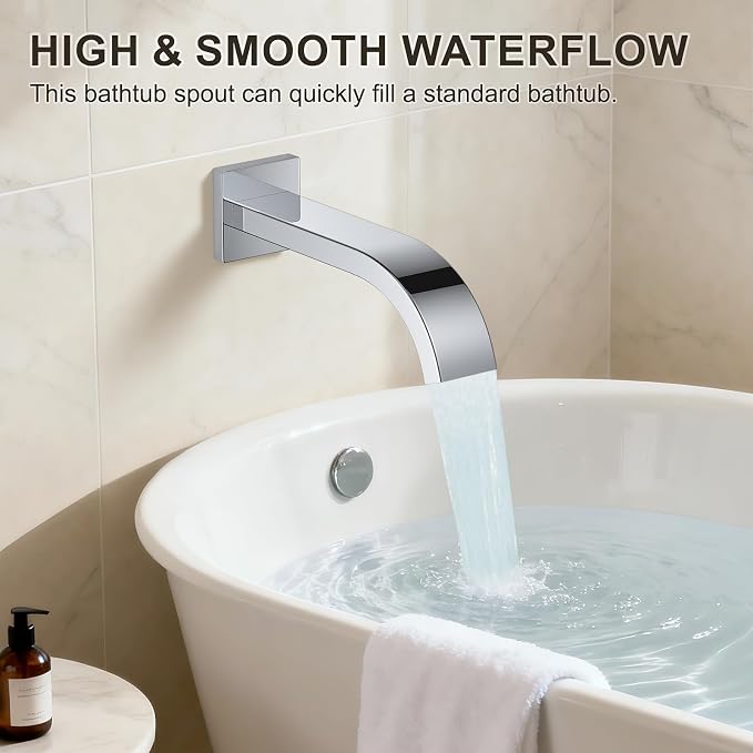 Chrome Shower System with Tub Spout, Ceiling Mounted Bathtub Shower Faucet Set, 12" Rainfall Shower Head and Handheld Shower Combo, High Pressure Shower Fixtures Set with Rough-in Valve - Image 3