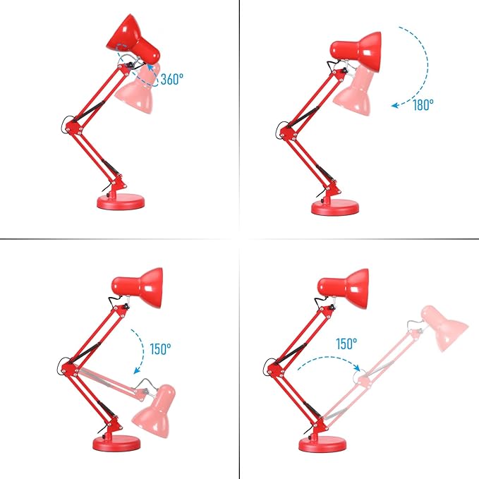 TORCHSTAR Metal Desk Lamp, Adjustable Swing Arm, - Image 5