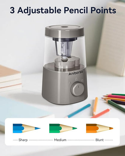 Electric Pencil Sharpener, Helical Blade Automatic Pencil Sharpener, - Image 7