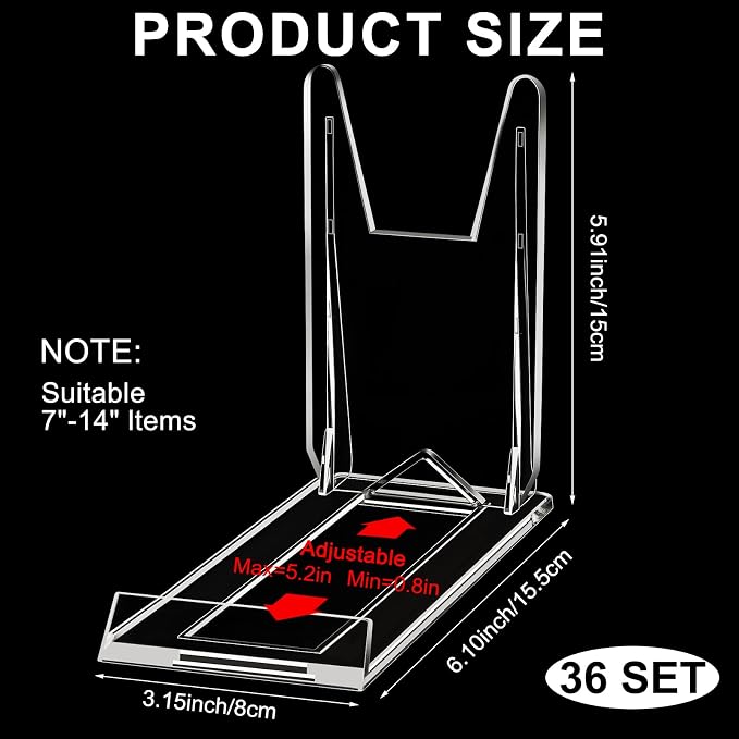 24 Pack Acrylic Book Stand for Display Adjustable Clear Display Holder Easel - Image 2