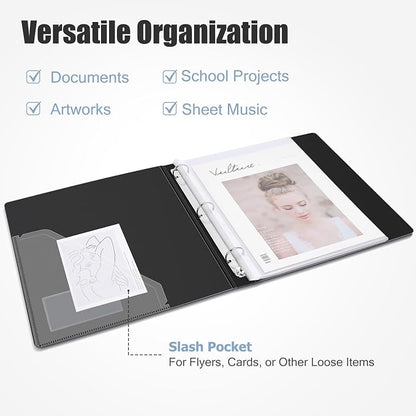 Uquelic 50-Pocket Binder with Plastic Sleeves - Image 4