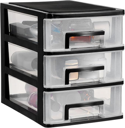 Plastic Stacking Desktop Storage Drawers 3-Drawer Storage Organizer, Small - Image 9