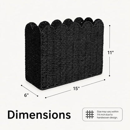 Black Paper Rope Magazine Holder - Image 5