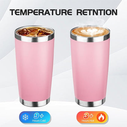 StarSpeed 20oz Tumbler Bulk with Lid, Stainless Steel Insulated Tumblers Double Wall Vacuum Insulated Travel Mug, Powder Coated Coffee Cups for Hot and Cold Drinks(Lght Pink,6) - Image 3