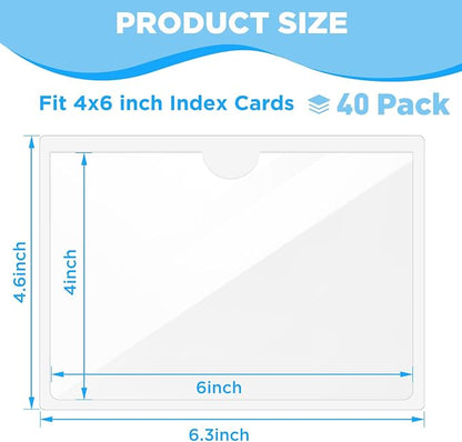 40 Pack Clear Self-Adhesive Pockets, PVC Label Holders - Image 2