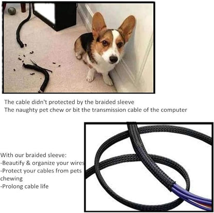 25ft - 3/4 Inch Cable Management Sleeve Protector, Wire Loom PET Expandable - Image 4