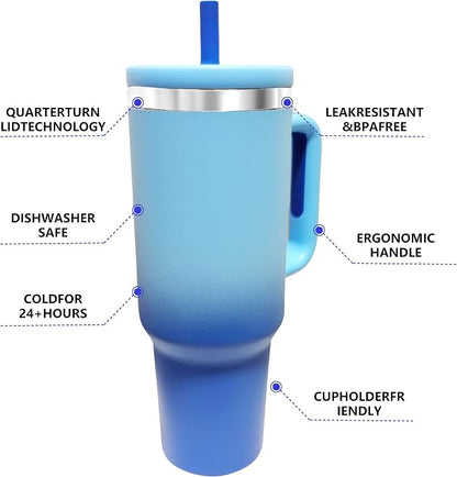 40-OZ Insulated Water Bottle,Insulated Stainless Steel Tumbler,Reusable Cold Drink Thermos,BPA-Free, Double-Wall Stainless Steel Water Bottle (Royal Blue, 40, Fluid Ounces) - Image 5