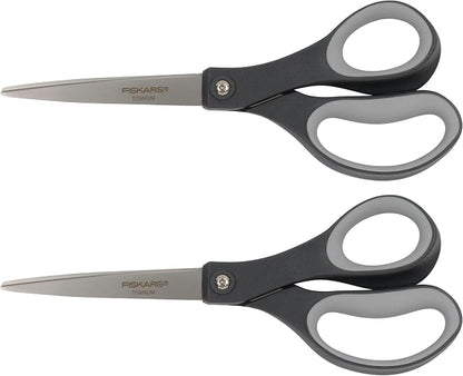 Fiskars 8” Everyday Titanium Comfort Grip Scissors, Home & Office Scissors by Fiskars
