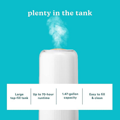 Homedics Ultrasonic Humidifier - Large Deluxe Air Humidifiers for Bedroom, Plants, Office - Top-Fill 1.47-Gallon Tank, Cool Mist, Essential Oil Pads and Built-In Timer, 3 Speed Settings, White - Image 5