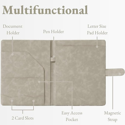 Mymazn Padfolio Portfolio Binder, Faux Leather Interview Resume Folder - Image 3
