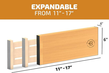 6 Pack Bamboo Drawer Dividers - Image 2