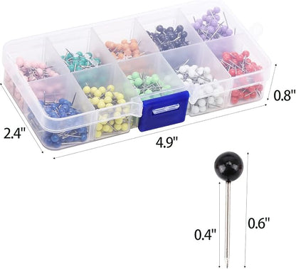 Push Pins Map Tacks 1000-Pack Assorted Color Round Head Push Pins - Image 3