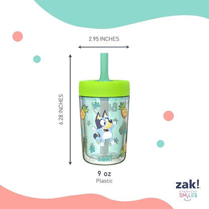 Zak Designs Bluey Capri Toddler Tumblers For Travel or At Home, 9oz 2-Pack Double Wall Plastic Sippy Cups With Leak-Proof Design is Perfect For Kids (Bluey, Bingo) - Image 9