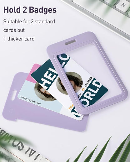 Uniclife 1 Pack Sliding ID Badge Holder Vertical Hard Plastic Case - Image 2