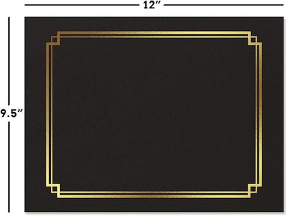 Classic Black & Gold Certificate Folders - Image 2