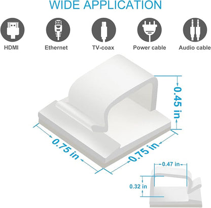 120 PCS Cable Clips White, Upgraded Adhesive Wire Clips - Image 5