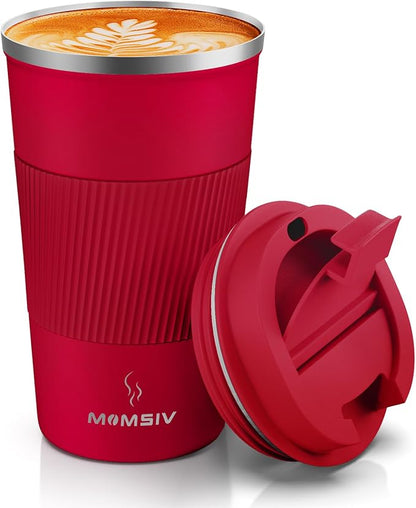 MOMSIV 17oz Travel Mug, Insulated Coffee Cup with Leakproof Lid, Vacuum Stainless Steel Double Walled Reusable Tumbler for Hot and Cold Water Coffee and Tea In Travel and Car by MOMSIV