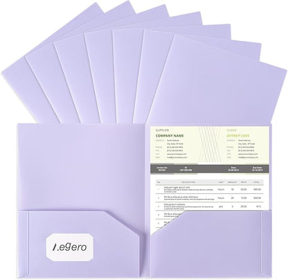 Aegero Plastic Folders with Pockets, Durable Heavy Duty File Folders with by Unknown