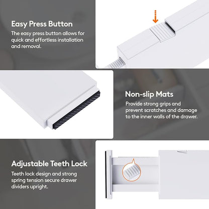 Lifewit 4 Pack Upgrade Drawer Dividers - Image 7