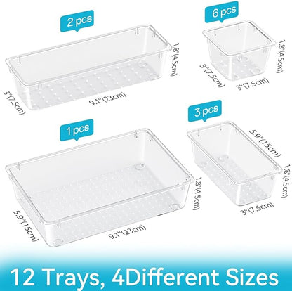 ElegantArray 12 PCS Drawer Organizer Set, 4 Sizes Tool Storage Trays, - Image 2