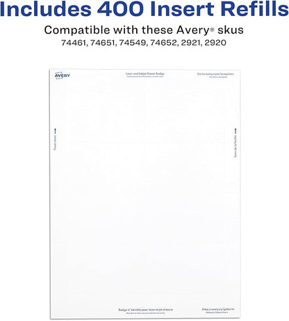 Avery Customizable Name Badge Inserts, 2.25" x 3.5", 400 Printable Name Tag - Image 4