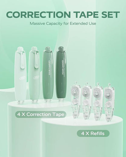 Four Candies Refillable Retractable White Correction Tape, School Supplies - Image 6