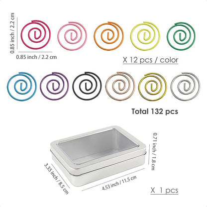 OWLFAVO 132pcs Small Circle Shape Paper Clips - Image 2