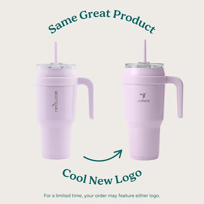 REDUCE 40 oz Stainless Steel Tumbler with Handle - Dual-Wall Vacuum Insulated Travel Mug, Sweat-Proof Lid & Reusable Straw - Keeps Drinks Cold for 24 Hrs, Fits Cupholders, Dishwasher Safe - Matcha - Image 2