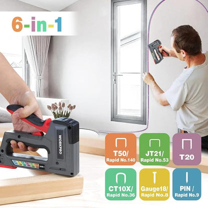 WORKPRO Staple Gun, Manual Brad Nailer - Image 6