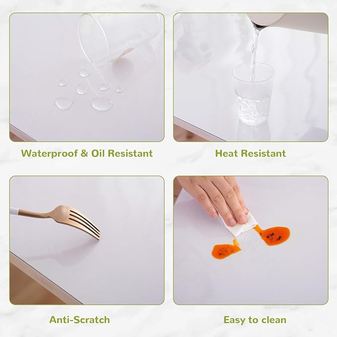 12 x 36 Inch Clear Table Cover Protector, 1.5mm Thick Plastic Table Cover - Image 4