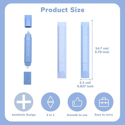 Temiary 4 Pcs 2 in 1 White Correction Tape and Double Sided Roller Set - Image 2