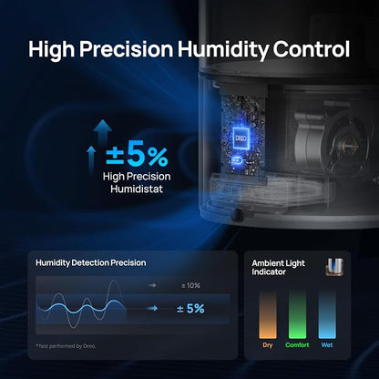 DREO 6L Humidifiers for Bedroom, Smart Warm & Cool Mist for Large Room, 60Hr Quiet Runtime for Baby, Plant, Humidity Sensor, Indicator Light, 12H Timer, Google/Alexa, Grey - Image 6