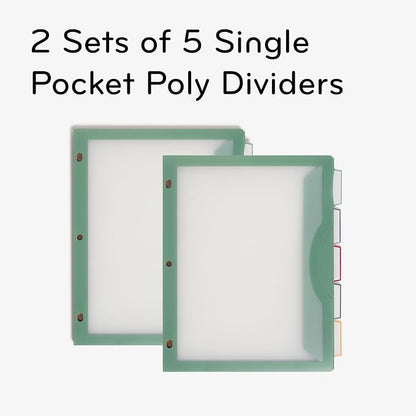 U Brands Poly 5-Tab Three Ring Binder Dividers - Image 2