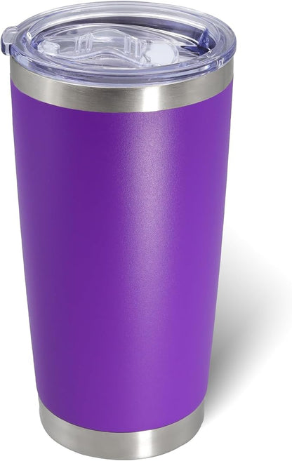 AIANJI 20oz Tumbler Bulk Stainless Steel Tumblers with Lid Vacuum Insulated Double Wall Travel Coffee Mug Powder Coated Tumbler Cup for Hot and Cold Drinks(Purple, 1 pack) by AIANJI