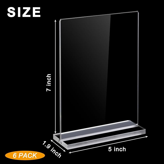 Acrylic Sign Holder 5 x 7 Inch 6 Pack - Image 3